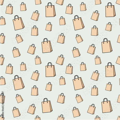 paper shopping bag repeat pattern