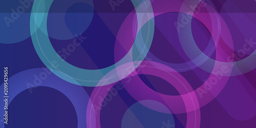 Quadro su tela Stunning abstract wallpaper showcasing harmonious intersection of circular line art and semi transparent geometric shapes tones