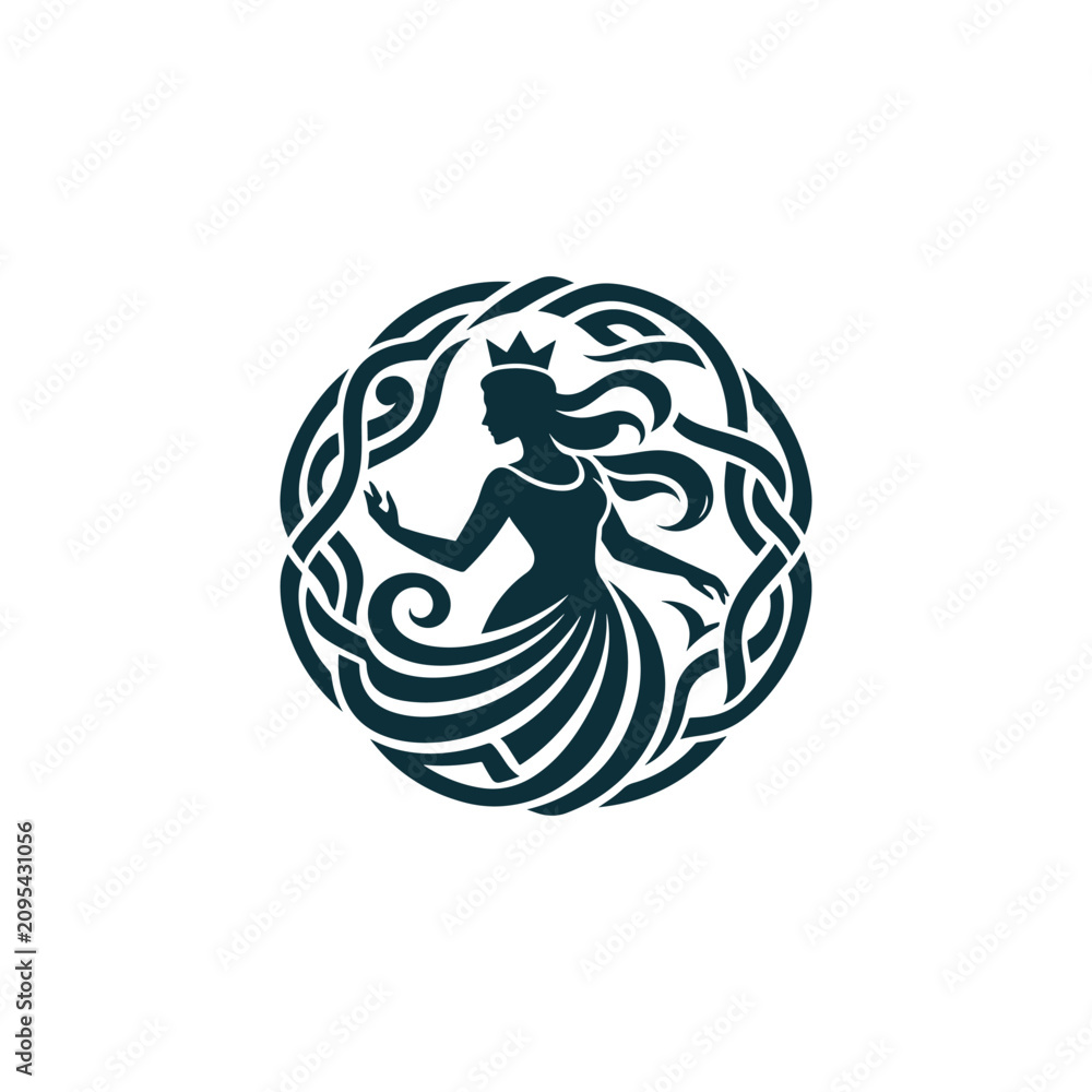 Fototapeta premium Infinite Celtic Queen Logo