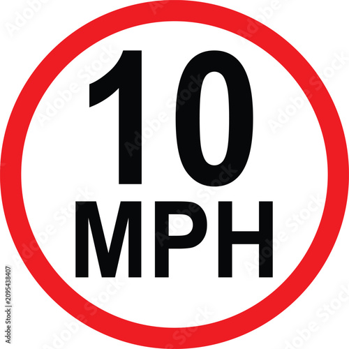 Quadro su tela 10 mph vehicle speed limit sign
