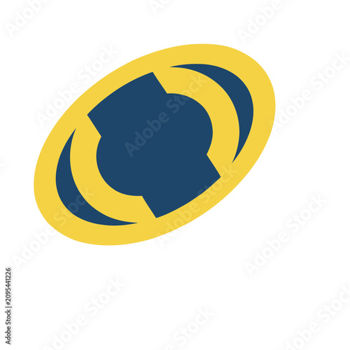 Abstract Blue and Yellow Shape