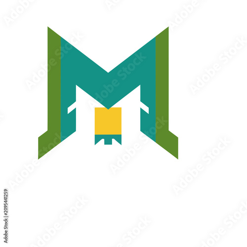 Abstract Geometric Letter M Logo