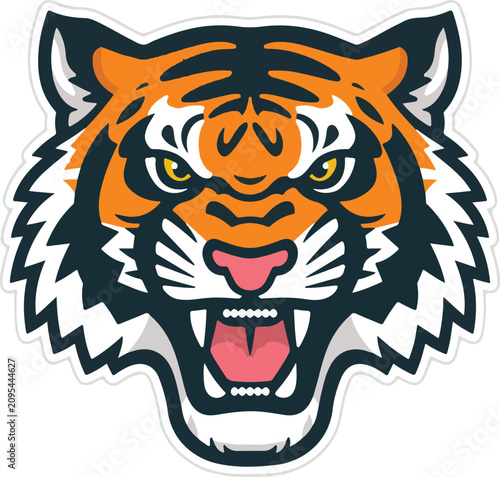 ngry tiger vector