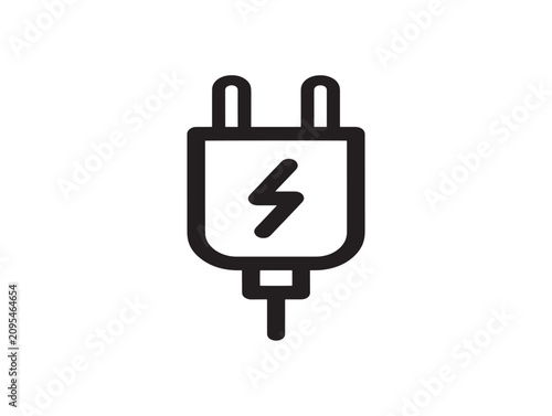 Electric plug icon. Power charger symbol. Energy supply vector graphic.