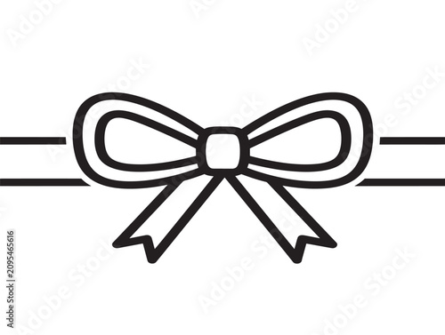 Holiday ribbon bow icon. Decorative gift knot symbol. Festive design.