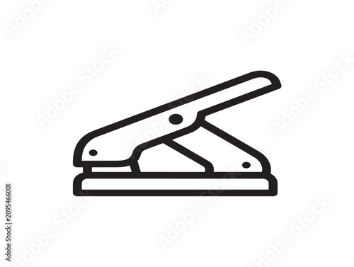 Hole punch icon. Office paper tool symbol. Stationery supply equipment.