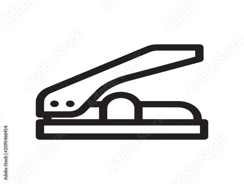 Hole punch icon. Office paper tool symbol. Stationery supply equipment.