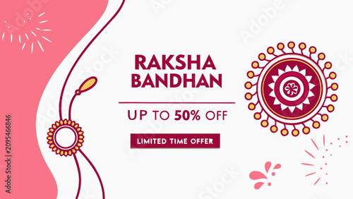 Quadro em tela Creative vector graphic illustration promoting a festive raksha bandhan sale wit
