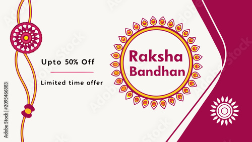 Foto Colorful flat vector graphic illustration depicting a Raksha Bandhan promotional