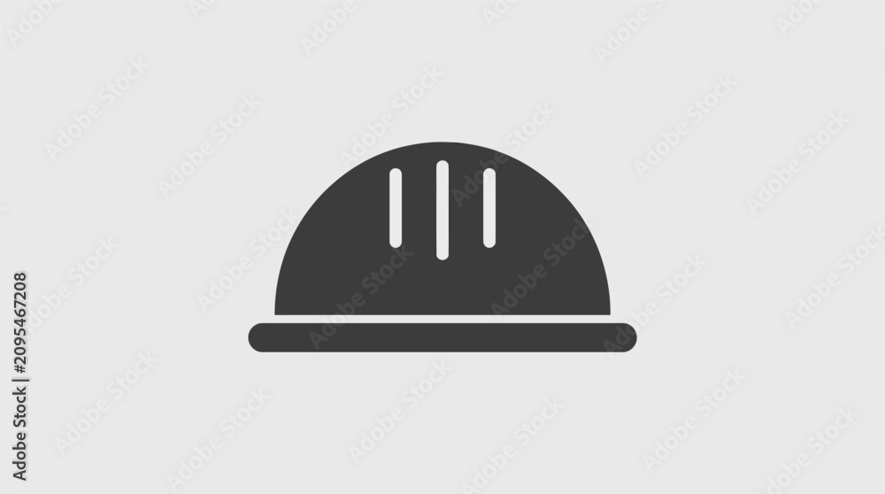 Fototapeta premium Minimalist Safety Helmet Icon for Industrial Construction Site Protection
