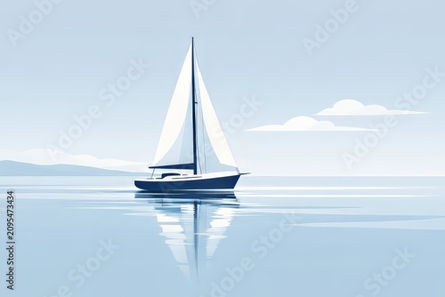 ilustración de velero en el mar