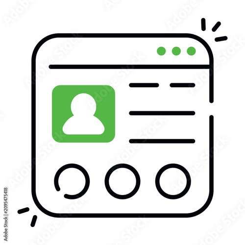 Creative design icon of web profile 
