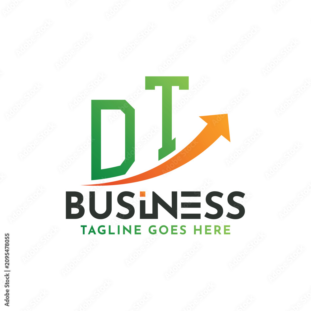 Fototapeta premium DT Finance Logo. Letter DT Logo Business Success. DT Growth Arrow Financial Success Logo Design