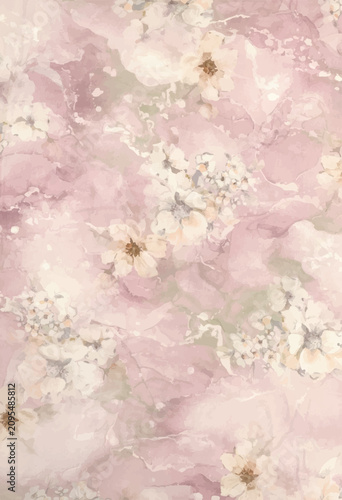 grunge background with flowers
