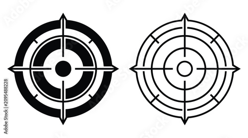 Photography Target Reticle Design Black And White Vector Illustration