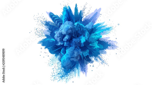 Billede på lærred Vibrant blue explosion erupts in a dynamic abstract illustration.