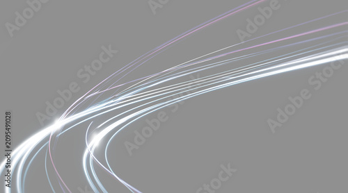 Valokuva Abstract light trails background with futuristic glowing speed motion lines