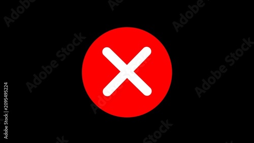 Wrong Cross Symbol Animation Alpha Channel Transparent Background 4K