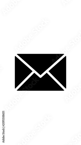 Canvas-taulu Black Envelope Icon Vector Illustration