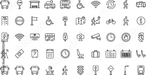 Photos Comprehensive satellite icons collection public transportation accessibility and