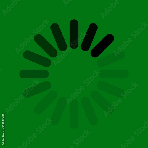 Rotating circular loading icon on green background motion graphic
