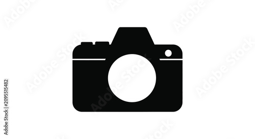 Schilderij op canvas Single lens reflex camera silhouette against a white background silhouette dslr