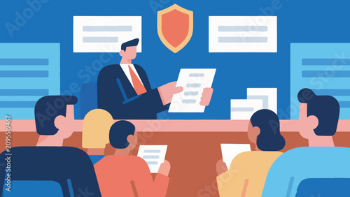 Photos Illustration Of A Prosecutor Helping The Public In Consumer Disputes Vector Desi