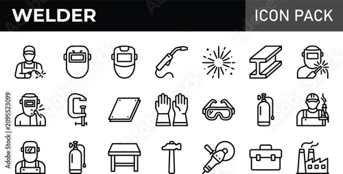 Welder Icon Pack: Industrial Tools and Safety Equipment