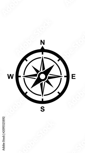 Compass Rose Icon - Navigation Direction Symbol