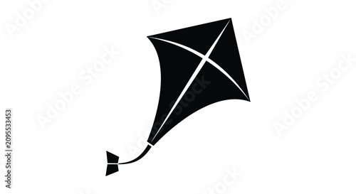 Photography Black kite silhouette against a white background a simple graphic representation
