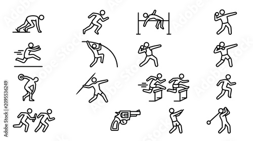 Foto Stick figures in various sports actions 1.