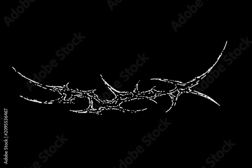 Abstract neo tribal cyber gothic dots shapes vector design for tattoo ideas, streetwear t-shirt print dark apparel