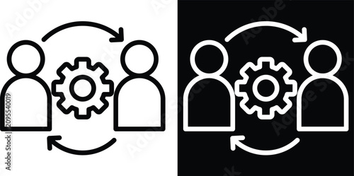 collaborate Two-tone version in black and white background
