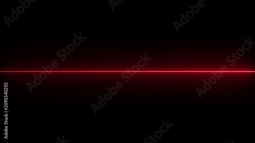 Straight red color  neon line animation glowing  video on black background 4k animation video