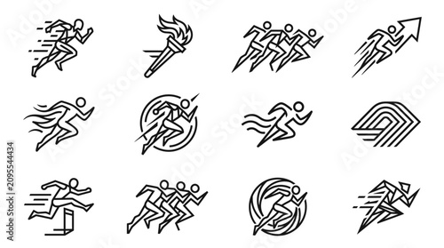 Photos Various athletic icons in motion graphics.