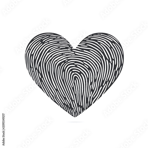 Hand drawn heart vector isolated on white background