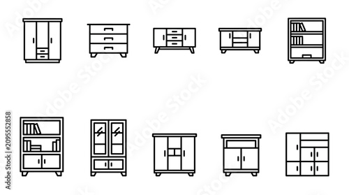 Foto Various types of furniture sideboards.