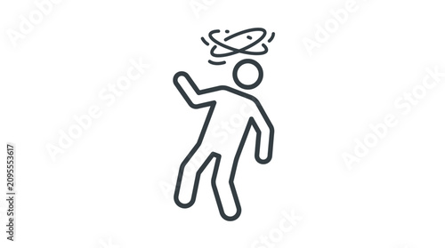 Sober Recovery Concept with Dizzy Person Icon and Swirling Head Lines
