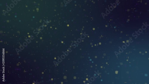 Abstract digital background. Floating particles in a dark tech space.