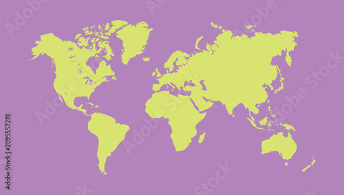 Canvas Print lilac world map