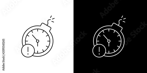 фотографія Time bomb graphic icon with clock and exclamation mark symbolizing urgency or de