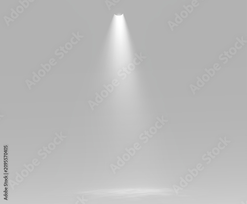Spotlight white beam lighting stage light theater illumination concert studio overhead glow realistic spotlight smoke haze overlay