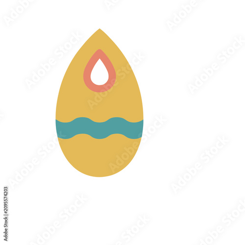 Yellow teardrop shape with wave pattern