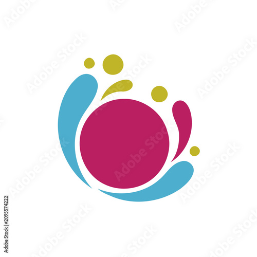 Abstract colorful shapes and circles