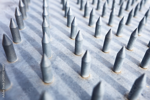 Quadro su tela Urban anti-homeless spikes deterring public space use