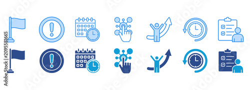 Canvastavla time management icon pack dual tone collection set