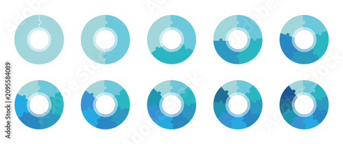 Tableau sur toile Set of circular puzzle