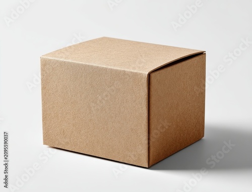 Simple Cardboard Box on a White Background