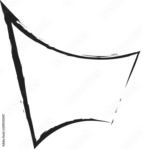 Square brush strokes geometric shape. Design elements