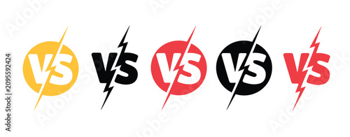 Cuadro en lienzo Battle versus logo, VS letters for game matches, esports competitions, player duels, fighting tournaments, versus screens, competitive gaming, and editable vector illustration
